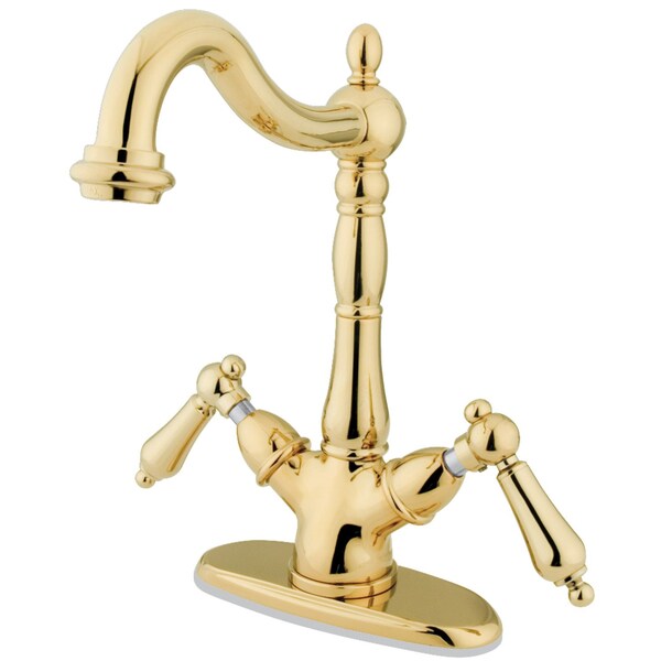 KS1492AL Heritage 2-Handle Vessel Sink Faucet, Polished Brass